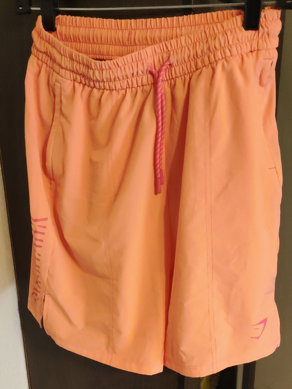 Men's Peach Drawstring Athletic Shorts